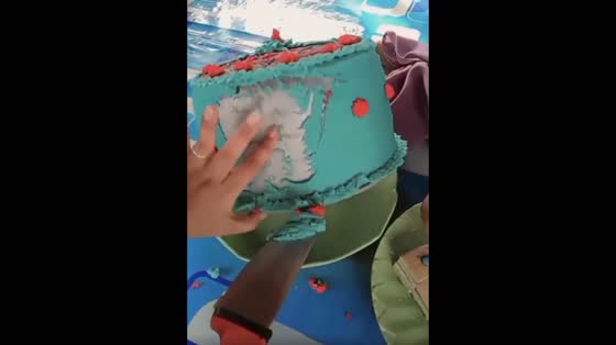 The birthday girl was pranked with an upside-down pot cake