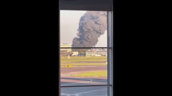 Massive warehouse fire at Schiphol Airport, Amsterdam
