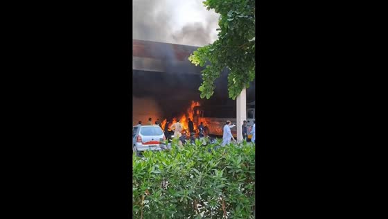 Electric scooter fire spreads through university parking area in Faisalabad, Pakistan