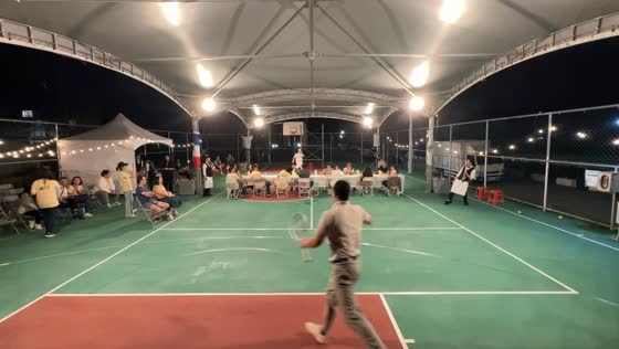 Unconventional tennis: players swap net for guests in Taiwan match