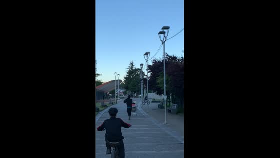  Boys having fun with shopping cart but fail in Los Lagos, Chile