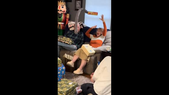 Siblings prank their mom during Christmas in Dayton, Ohio, USA
