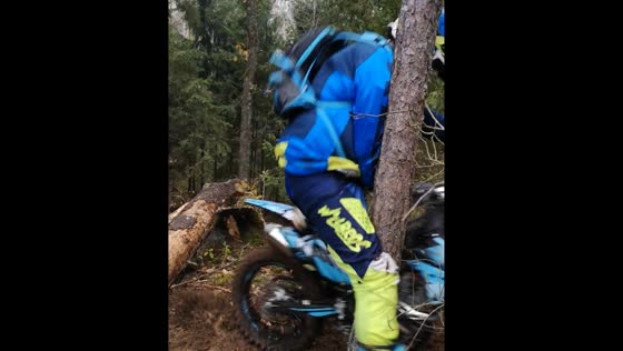 Dirt bike rider hits tree in Belarus