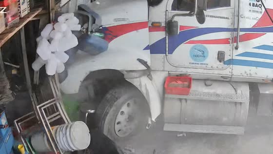Truck hits house in Ho Chi Minh City, Vietnam 
