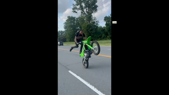 Motorbike exhibition fail in Little Rock, Arkansas, USA
