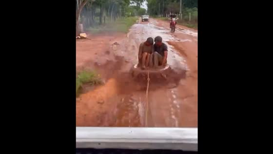 Fun muddy ride in Santa Rosa del Aguaray, Paraguay