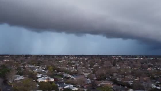 A view of a thunderstorm that is expected to produce heavy rain in the Sacramento area.