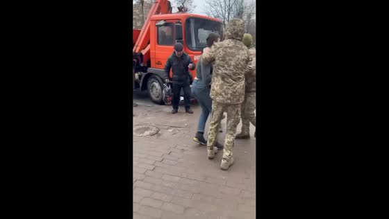 Tense confrontation involving recruitment staff unfolds in Dnipro, Ukraine