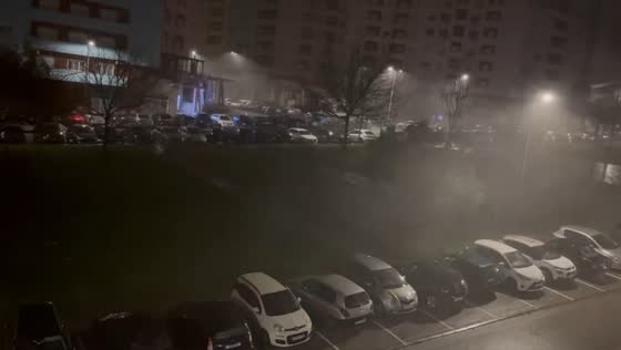 Storm Kristin brings heavy rain and strong winds to Corroios, Seixal, Portugal