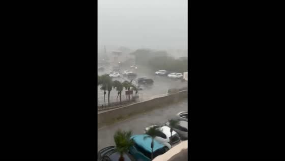 Typhoon Champi brings torrential rain and powerful winds to Ishigaki Island, Japan