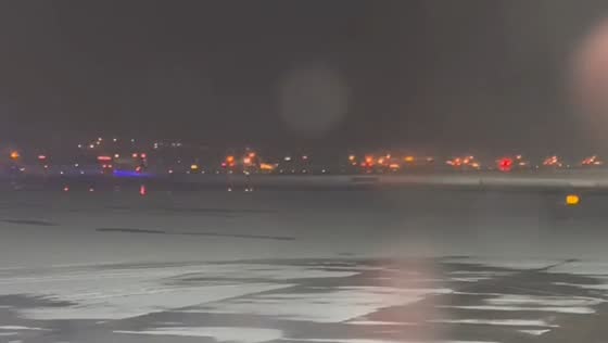Snow at Gatwick Airport. Flights are currently unable to take off