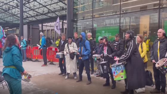 Extinction Rebellion protesters demand action on climate crisis outside government departments in Westminster