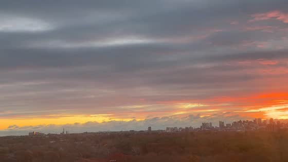 Sunrise city view overlooking Boston in  Cambridge, USA