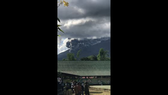 Mt. Kanlaon eruption captured during school classes in Negros Occidental, Philippines