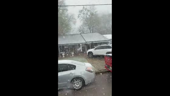 Rare late-season snowstorm blankets in Huntsville, Alabama, USA