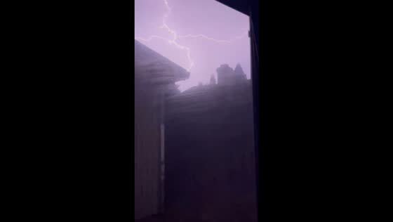 Midnight thunderstorm lights up the sky in Stockton, California, USA