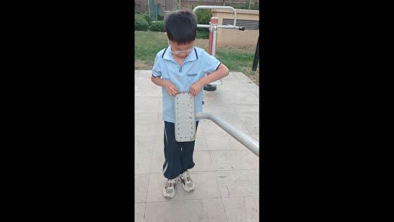 Air walker swings back unexpectedly during outdoor play in Hebei, China