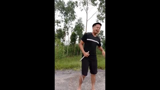 Brothers demonstrate nunchaku skills in Quảng Ninh, Vietnam
