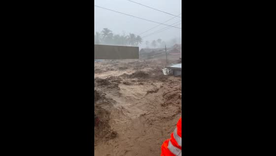 Severe flooding submerges National Highway in Canlaon City, Negros Oriental, Philippines
