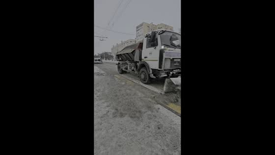 Coordinated snowplows clear heavy snowfall in Brest, Belarus