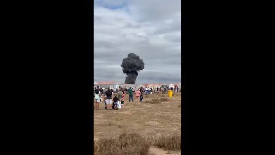 Fiery crash during air show in Vredenburg, South Africa