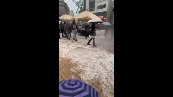 Severe hailstorm blankets streets in Santiago, Chile