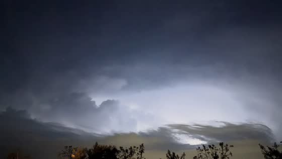 Severe storm puts on a dramatic lightning display in Adel, Georgia, USA