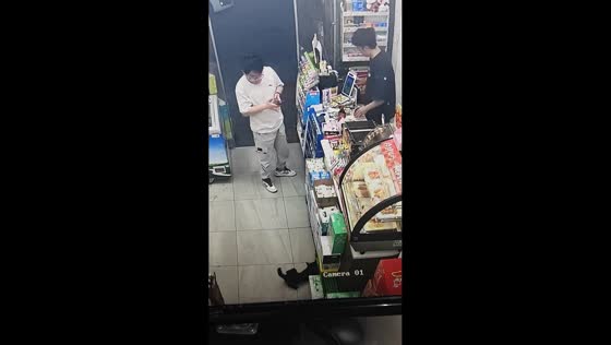 Cat chases mouse inside convenience store in Xinjiang, China