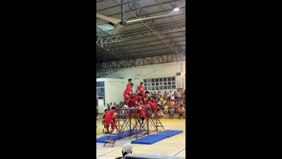 Acrobatic exhibition mishap during performance in Malita, Philippines