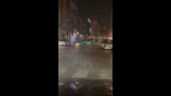 Torrential rain turns streets into rivers during severe flooding in Italy