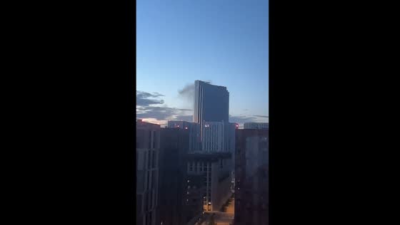 Unmanned aerial vehicle attack in Moscow business center amid ongoing Russia-Ukraine conflict