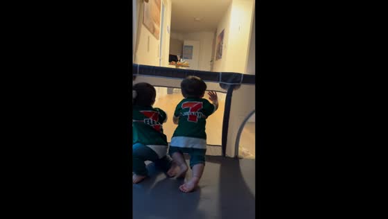 Twins’ adorable excitement when papa comes home in Trier, Germany
