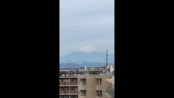 First Snow on Mount Fuji in Fujisawa, Kanagawa