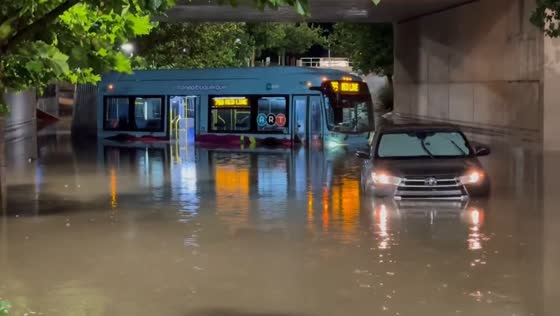 Albuquerque underpasses flooded, vehicles trapped