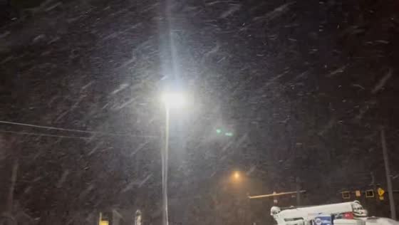 Moderate to heavy snow hits La Porte, Indiana, USA