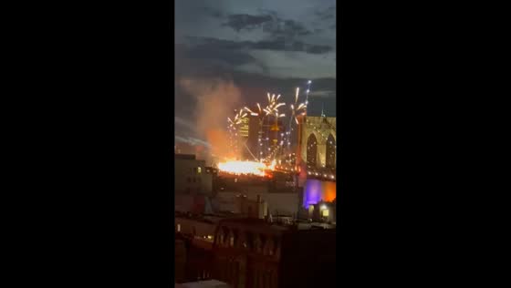 Fireworks light up the skyline during Independence Day celebration in New York, USA