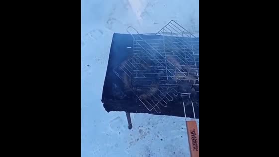 Grilling mishap as sausage falls off in Altai Krai, Russia