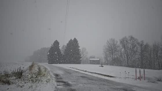 Mesmerizing slow-motion snowfall in Ashtabula, Ohio, USA