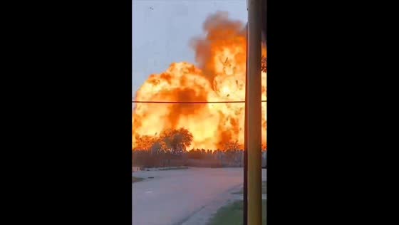 Gas tanker explosion at fuel station in Sulevkent, Dagestan, Russia