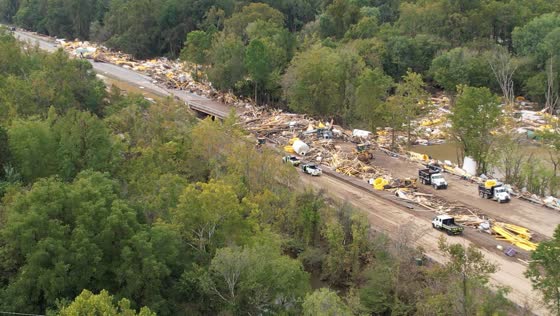 Flooding devastation in Erwin, Tennessee