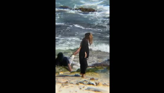 Beach slip in East Java, Indonesia