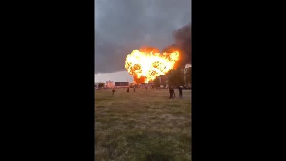 Gas tank explosion sparks massive fire in central Grozny