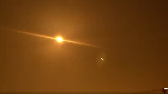 Asteroid Sar2667 explodes in the night sky over Rouen, France.