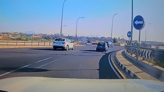 Two cars collide at roundabout in Nicosia, Cyprus