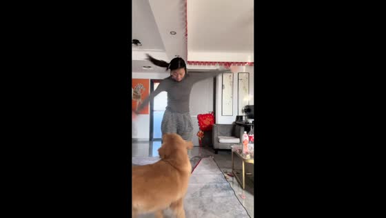 Woman accidentally hits pet dog while spinning in Anhui, China