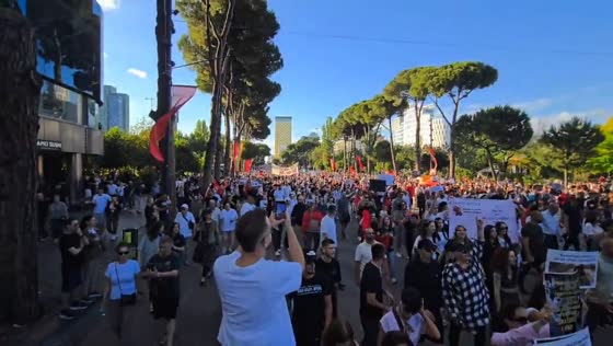 Thousands march against controversial coastal development project in Tirana, Albania