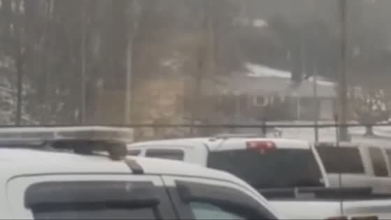 Snow and rain showers across in Boone, North Carolina, USA
