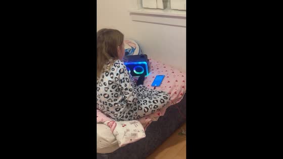Girl startled while singing in Aberdeen, Scotland, UK