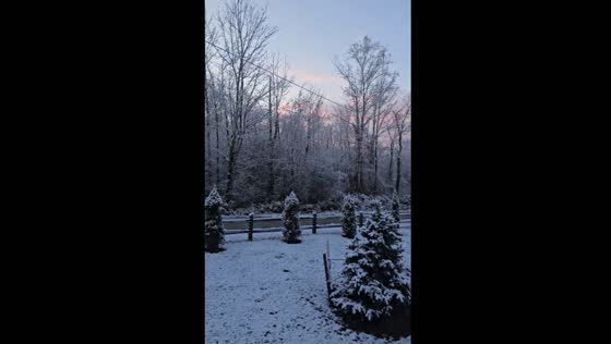 First snow of the season in Hinesburg, Vermont