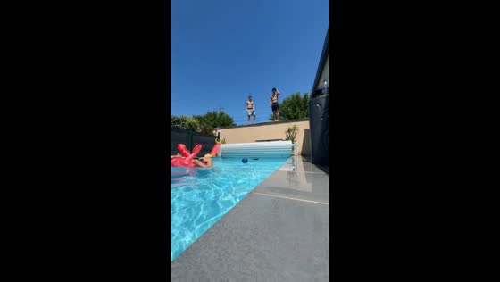 Man slips while attempting pool dive in Valence, France